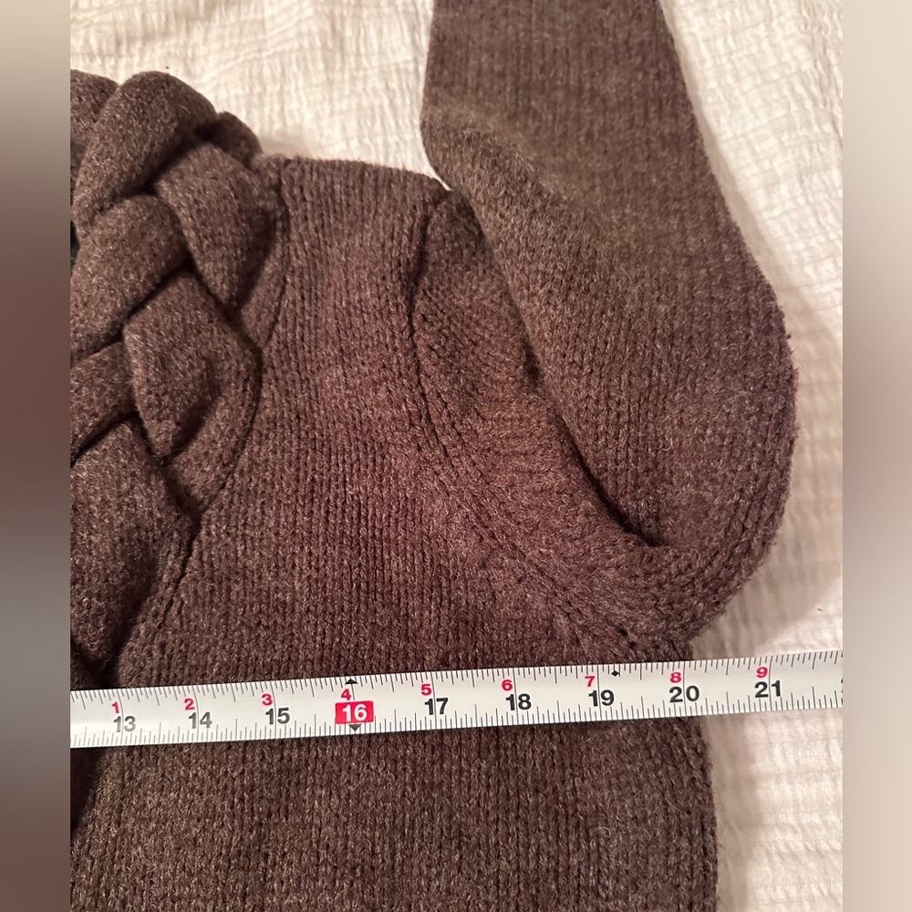 Cynthia Rowley Braided Collar & Front Cardigan - Size L - Picture 9 of 9